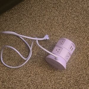 Pink Power Strip Tower with USB Ports